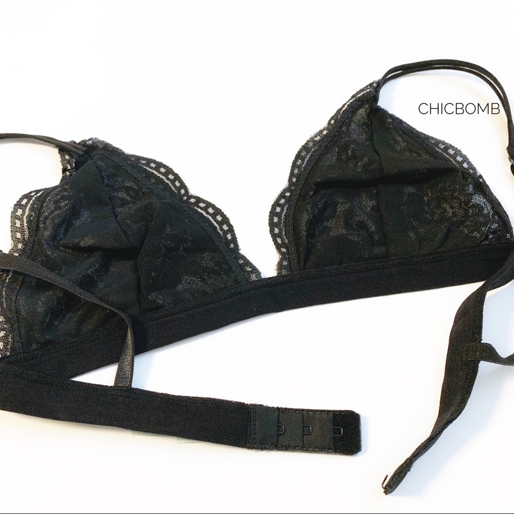 Dainty Scallop lace Bralette Black - Picture 4 of 5
